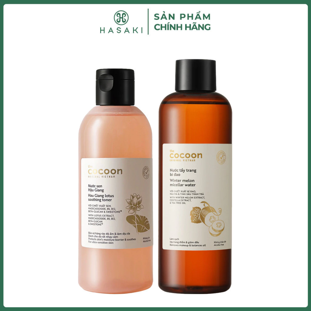 [DAILY] Combo Cocoon Nước Cân Bằng Sen Hậu Giang & Nước Tẩy Trang Bí Đao Hasaki Sản Phẩm Chính Hãng