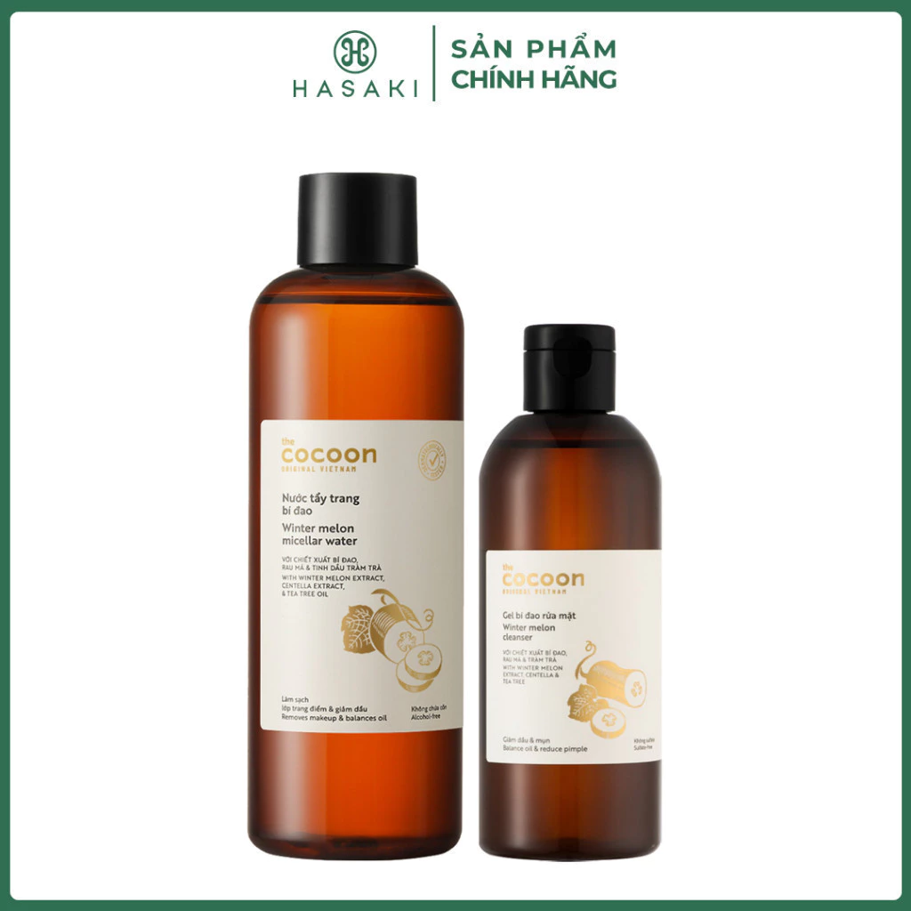 [DAILY] Combo Cocoon Nước Tẩy Trang Bí Đao 500ml + Gel Rửa Mặt Bí Đao 310ml Hasaki Sản Phẩm Chính Hãng