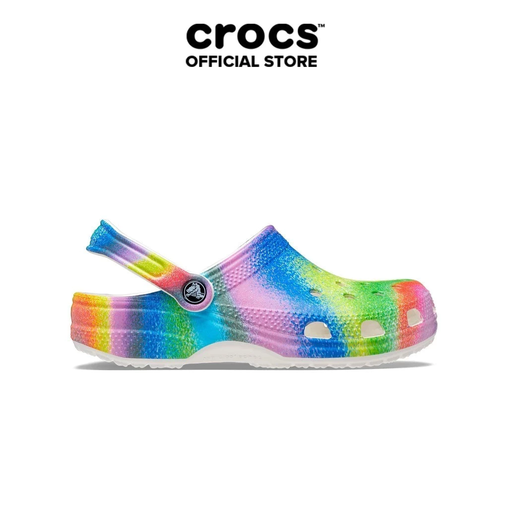 Giày Clog Unisex Crocs Spray Dye Classic - White