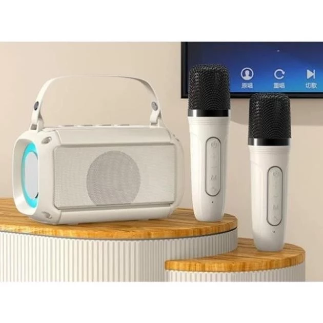LOA BLUETOOTH KARAOKE T-33 không dây nhỏ gọn với loa BASS kép mạnh mẽ, led RGB nháy theo nhạc