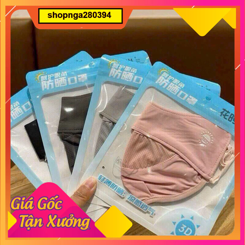 Khẩu trang bảo vệ chống nắng bằng chất liệu lụa thoáng khí, ngăn tia UV cho phái đẹp.