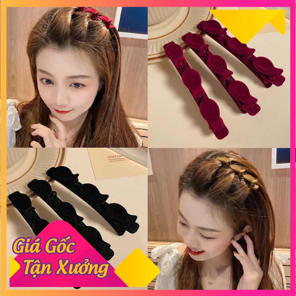 Kẹp Tóc Mái Phối Vải Nhung Sang Trọng Dành Cho Nữ, Xu Hướng Thời Trang Hàn Quốc Mới Nhất Cho Chị Em