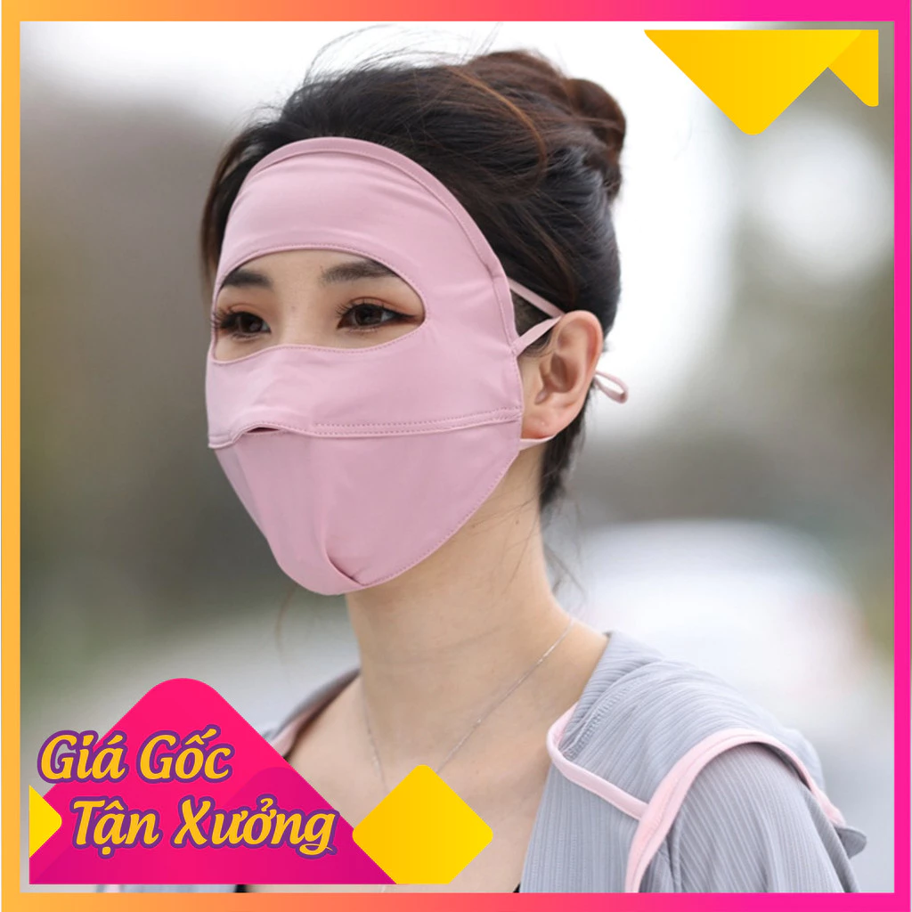 Khẩu Trang Chống Nắng Che Kín Chống Tia Uv Nhiều Màu Sắc Chất Mềm Mịn