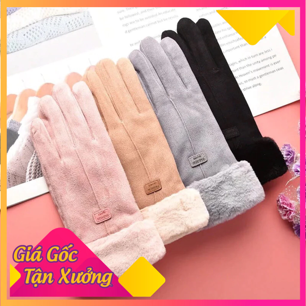 Gang Tay Dạ Cổ Lông Phong Cách Trẻ Cho Nữ Ấm Áp