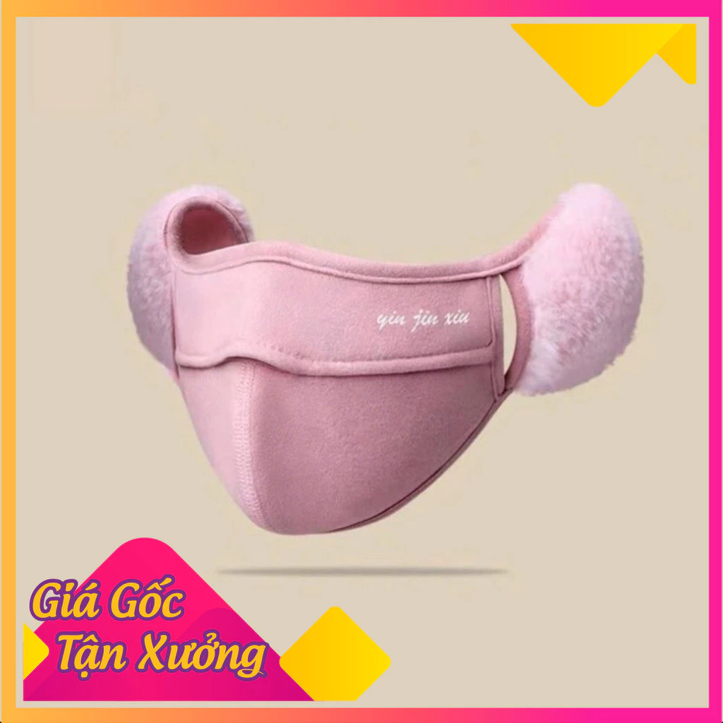 Khẩu Trang Nỉ  Giữ Ấm Mùa Đông Bảo Vệ Tai Chống Gió Lanh Mùa Đông