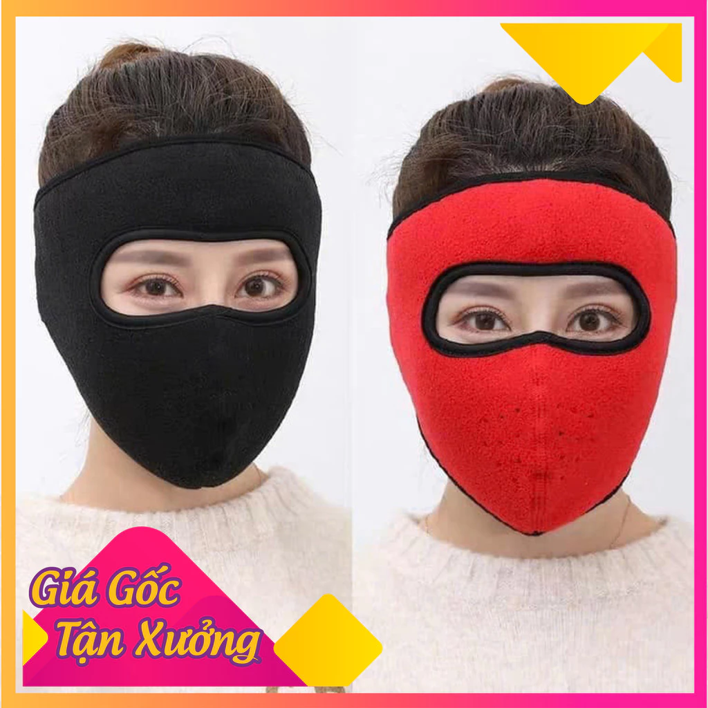 Khẩu trang vải nỉ ninja kín mặt chống  nắng gió rét tiện dụng