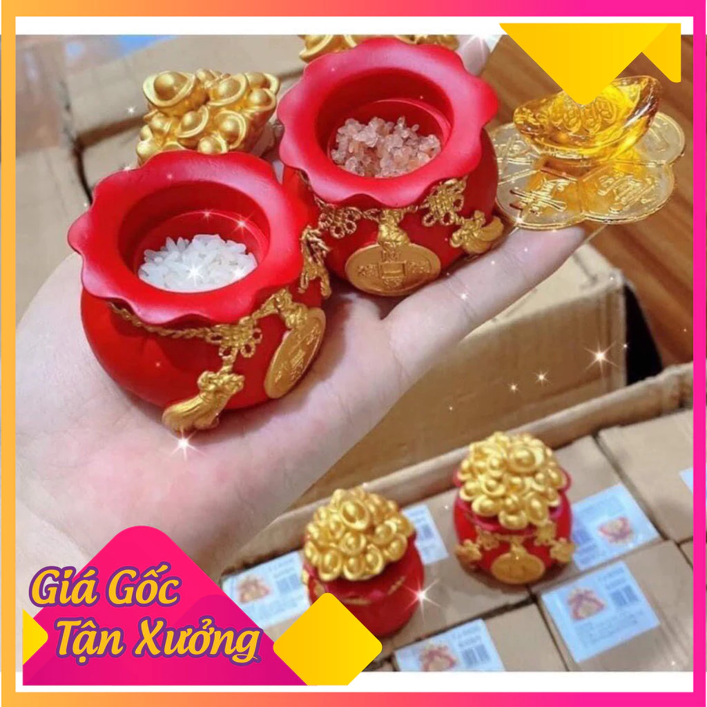 Hũ đựng muối gạo hút may mắn tài Lộc cho gia chủ