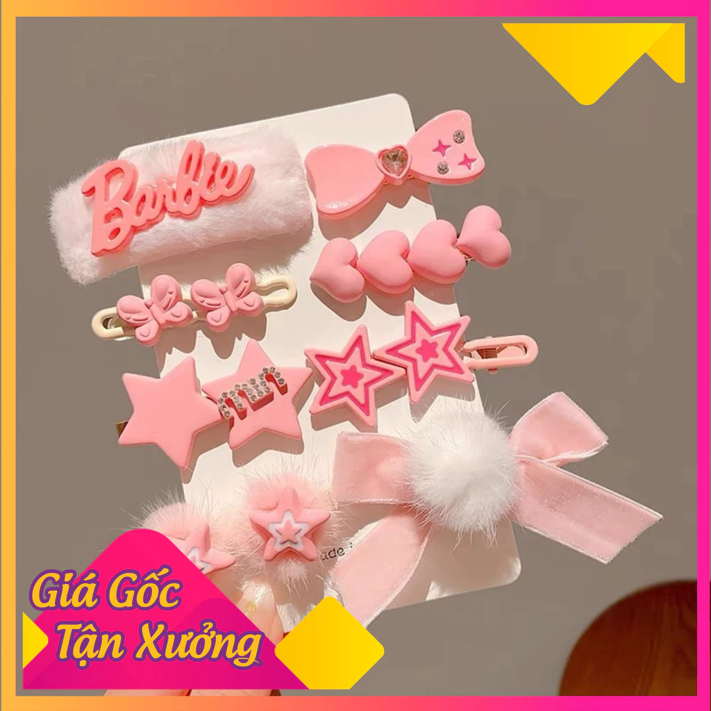 Set 8 Cặp Tóc Phong Cách Hàn Quốc Cho Bạn Gái Dễ Thương Cưng Xỉu ab
