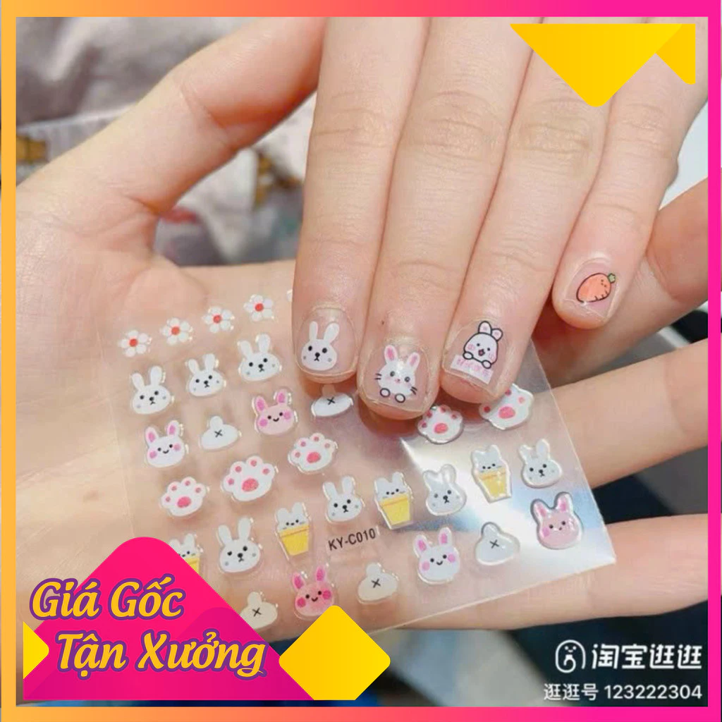Set 10 miếng dán móng tay cho bé gái dễ sử dụng an toàn cho bé nhiều hoạt tiết