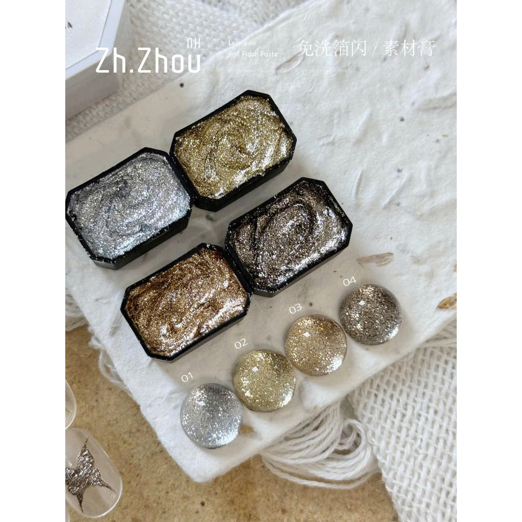 Gel nhũ vẽ viền vàng bạc Zhou , Gel nhũ siêu sáng Zhou, gel nhũ vẽ vàng bạc Zhou
