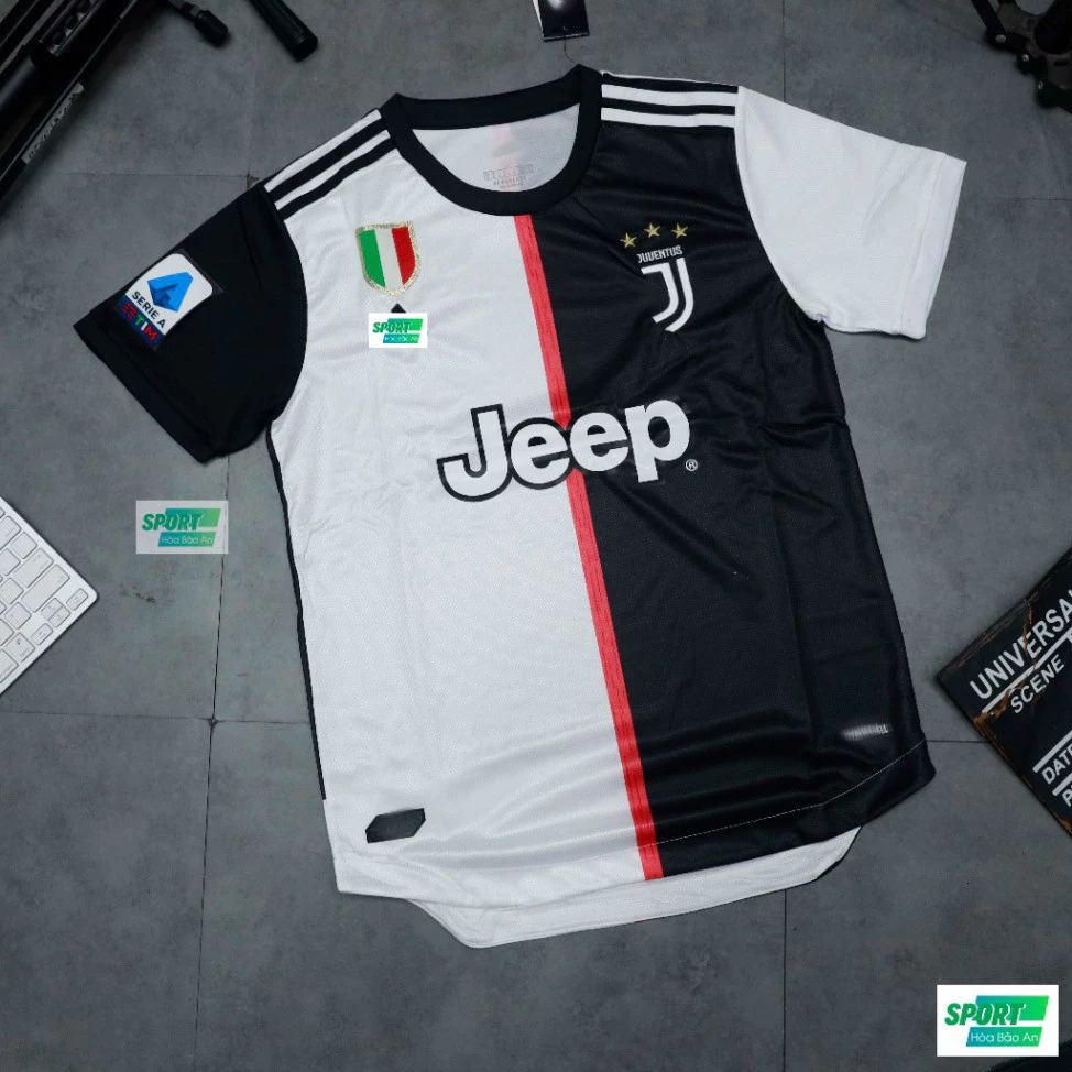 [ Người Lớn ] Bộ Trang Phục Bóng Đá CLB Juventus 2019 - Chất Liệu Polyester Gai Thái Cao Cấp - Áo Thun Retro 19-20 Đội T