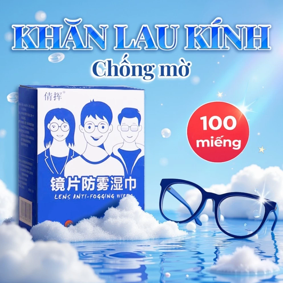 100 -200 Chiếc Khăn Lau Kính Đa Năng Siêu Thấm Không Xước Không Vết Chống Bám Hơi Nước 2H98