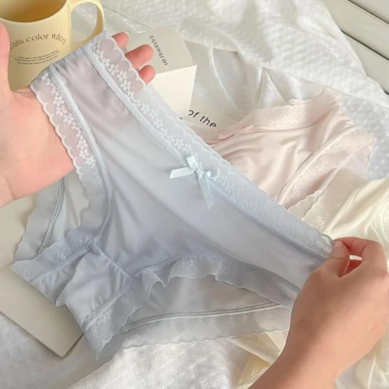 (Loại 1) SEt 10 quần Quần Lót Nữ Cotton su lụa viền hoa co dãn 4 chiều, không lộ vân, co dãn thoáng mát