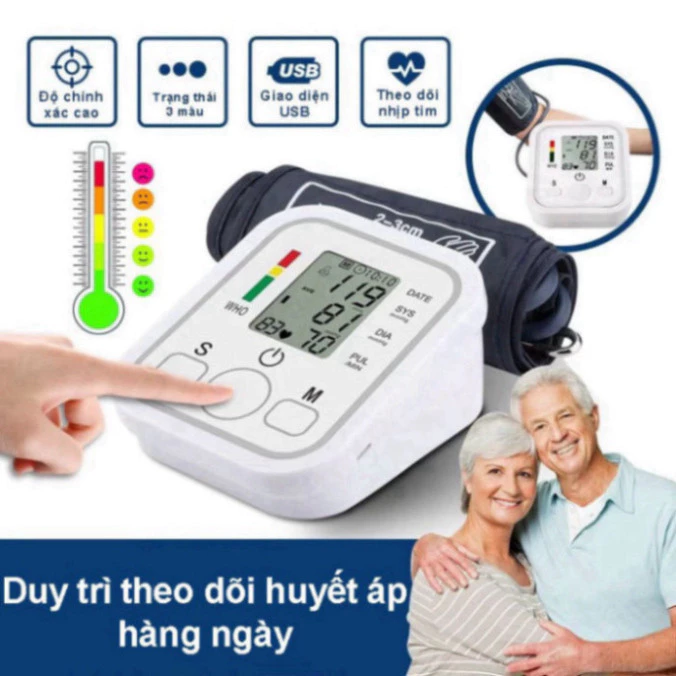 Máy Đo Huyết Áp Tại Nhà,Đo Nhịp Tim Điện Tử Bắp Tay,chính xác và truyền kết quả đo qua giọng nói