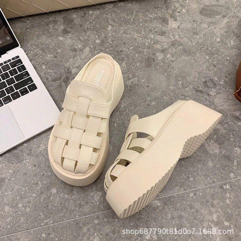 Dép sandal nữ quai chéo chiến binh đế cao 6cm siêu hot (6843)