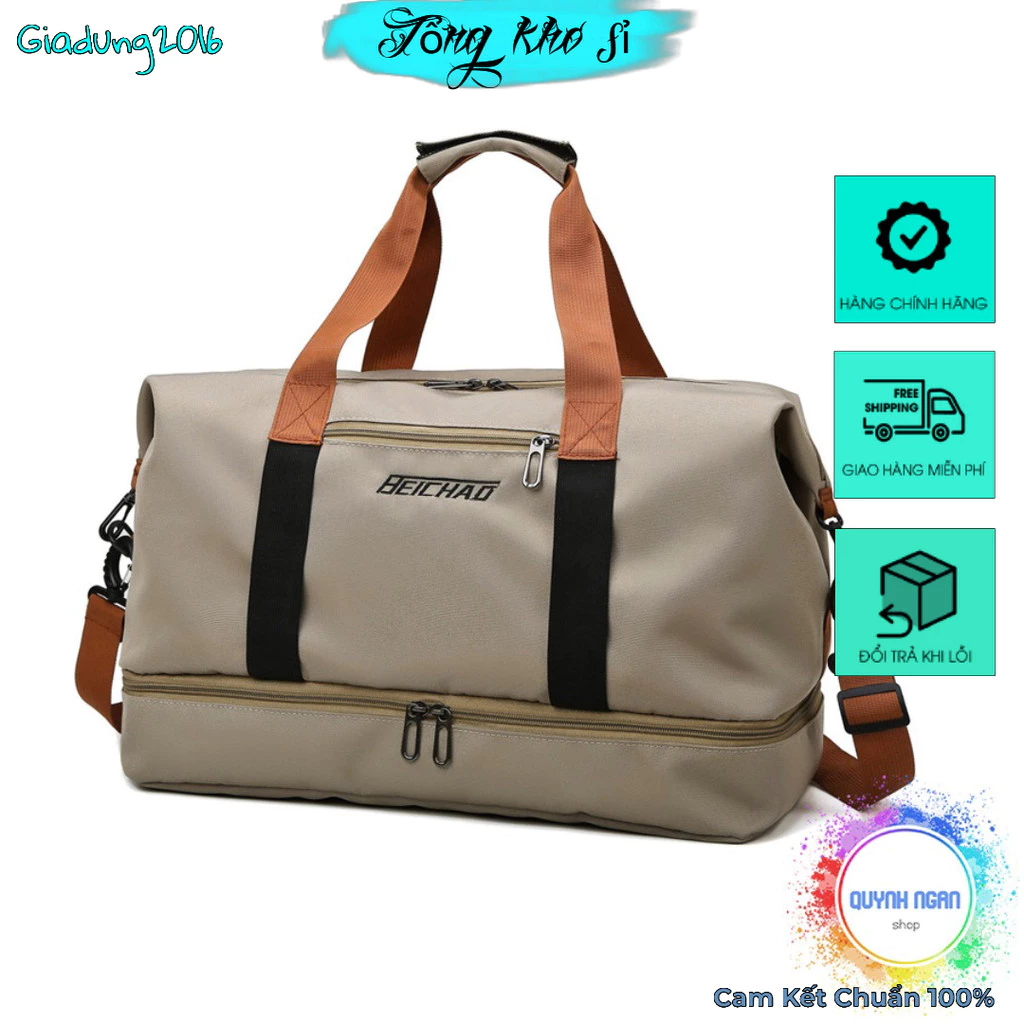 Túi xách du lịch Beichao vải canvas chống thấm 🌏FREE SHIP🌎 có ngăn đựng giày dây đeo chéo (Tuyển Sỉ)