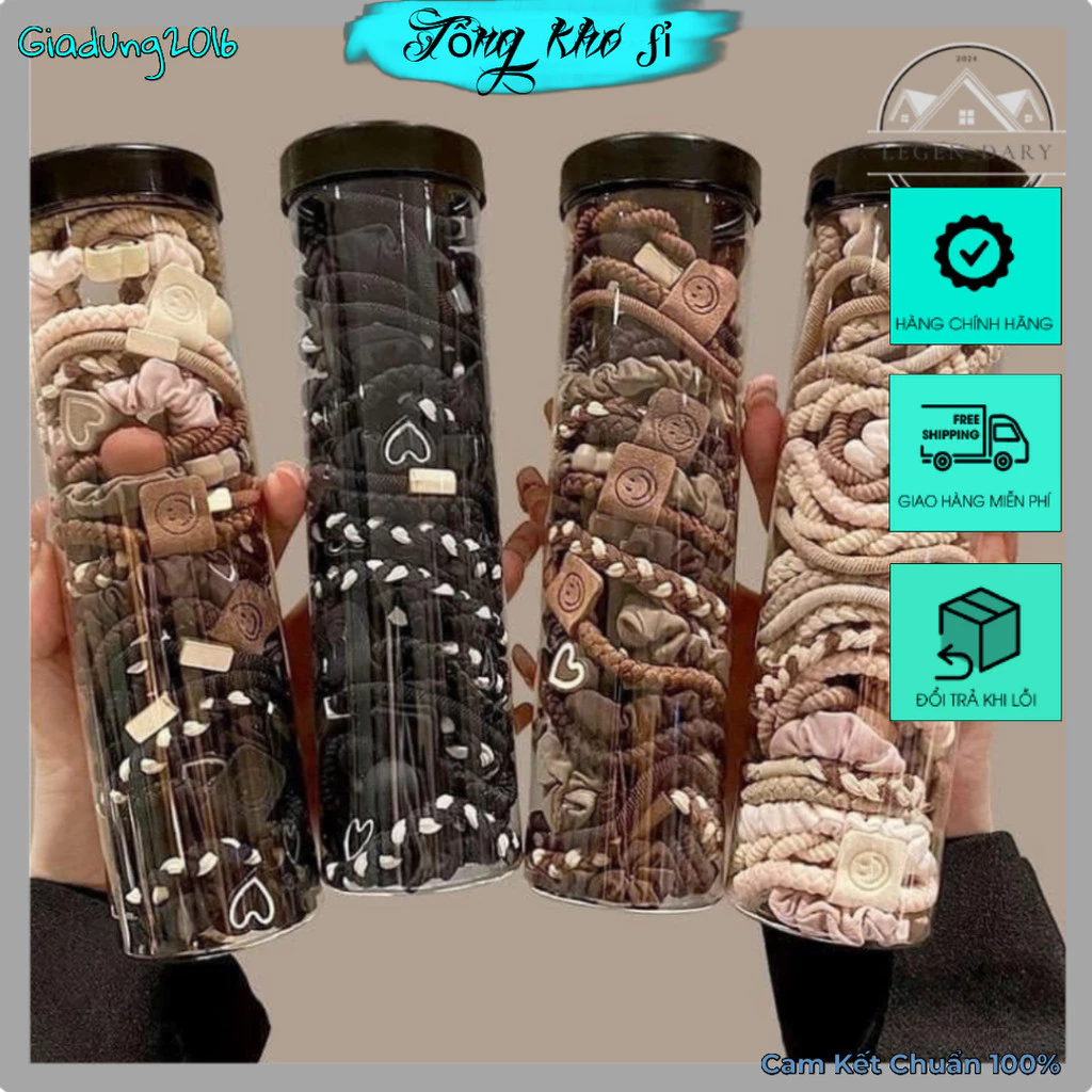 Sét 20 dây chun cột tóc cho nữ 🌏FREE SHIP🌎 dây buộc tóc cao su co giãn đàn hổi phụ kiện tóc (Tuyển Sỉ)