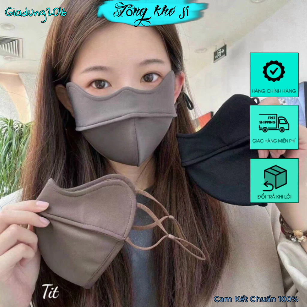 Khẩu Trang 5D Chống Nắng UPF 50 +🌏FREE SHIP🌎 Khẩu Trang 2 Lớp Dày Dặn Chống Gió Bảo Vệ Mặt Giữ Ấm Thoáng Khí (Tuyển Sỉ)