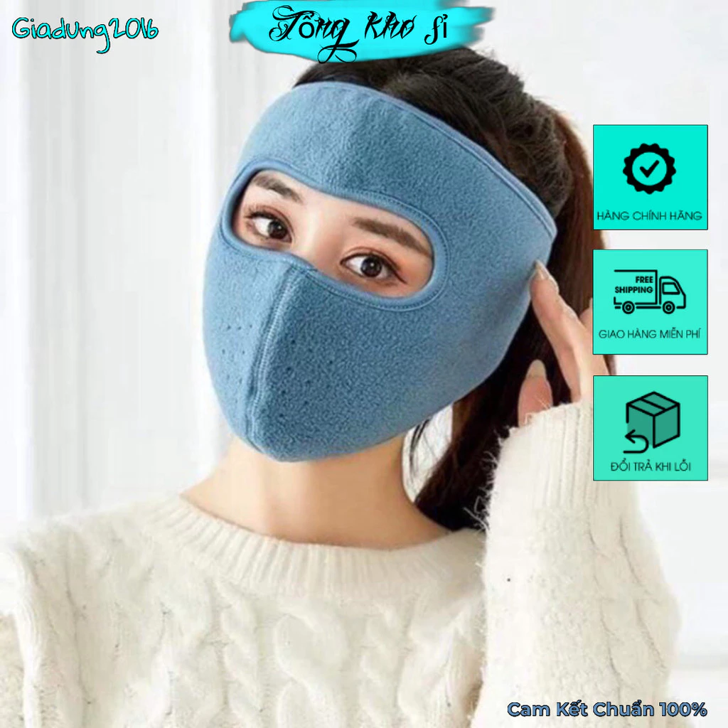 Khẩu Trang Ninja Vải Nỉ Dán Gáy Che Kín Mặt Tai 🌏FREE SHIP🌎 Chống Nắng Chạy Xe Phượt Nam Nữ Hè Mẫu Mới Hàng Loại 1