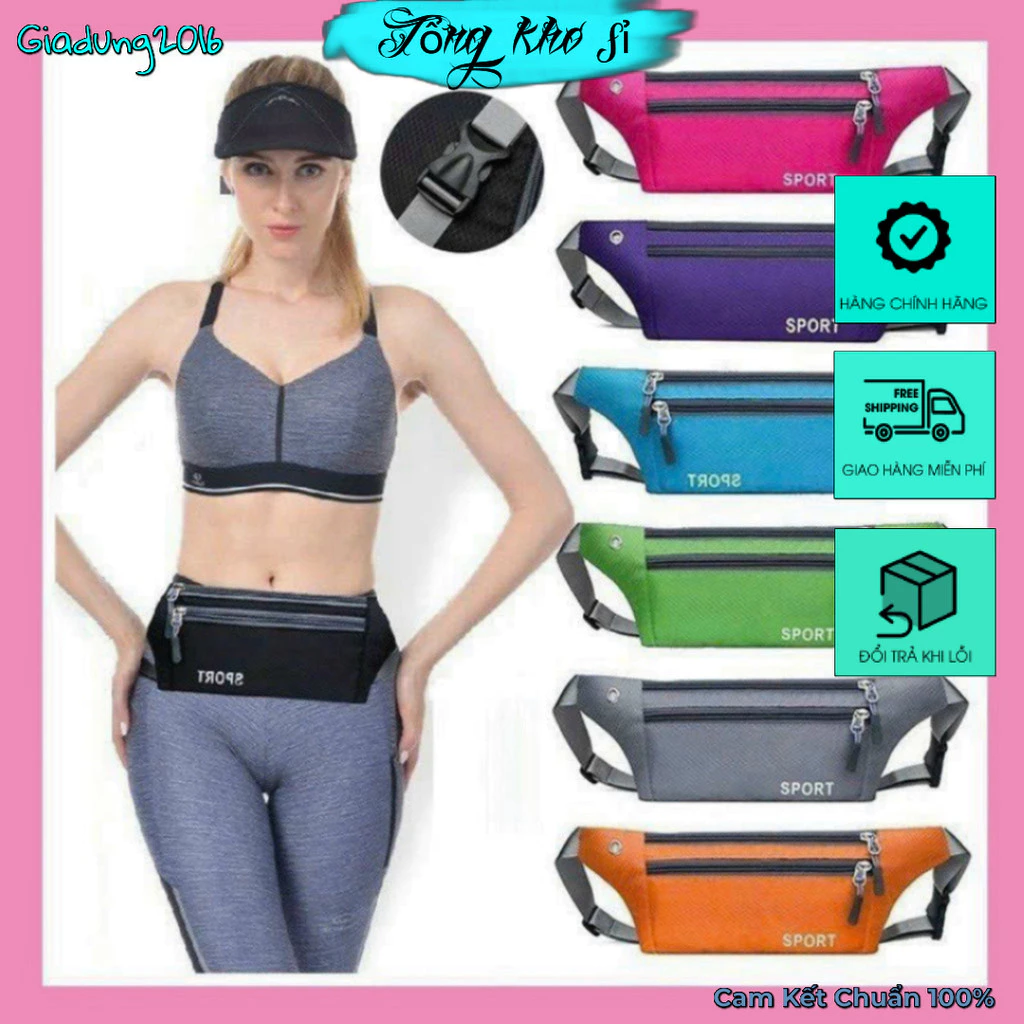Túi đeo chéo hông bụng chạy bộ thể thao nam nữ mini 🌏FREE SHIP🌎 chống thấm nước 3 ngăn nhỏ gọn cực kỳ tiện dụng B52