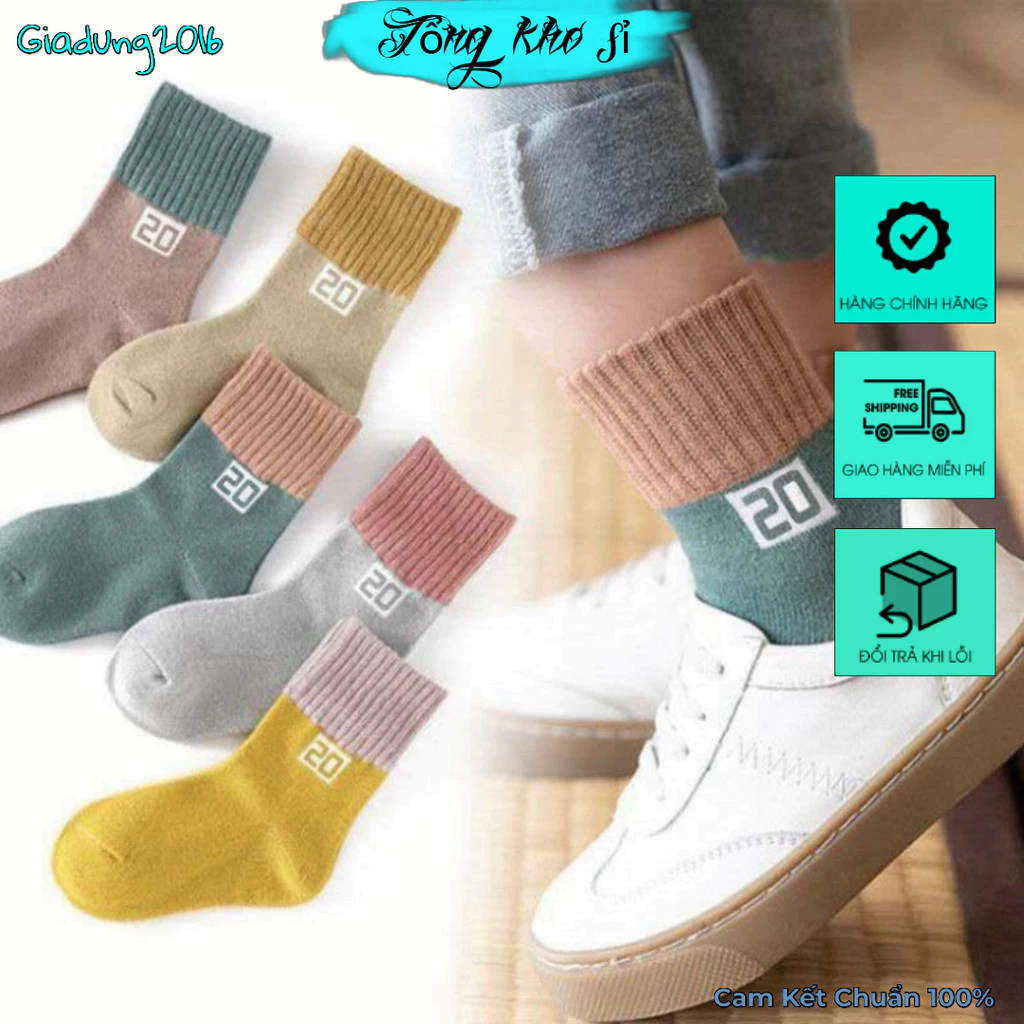 Set 10 Tất trẻ em 🌏FREE SHIP🌎 Combo 10 đôi tất trẻ con số 18 - 20 - 22 ( Tuyển Sỉ )