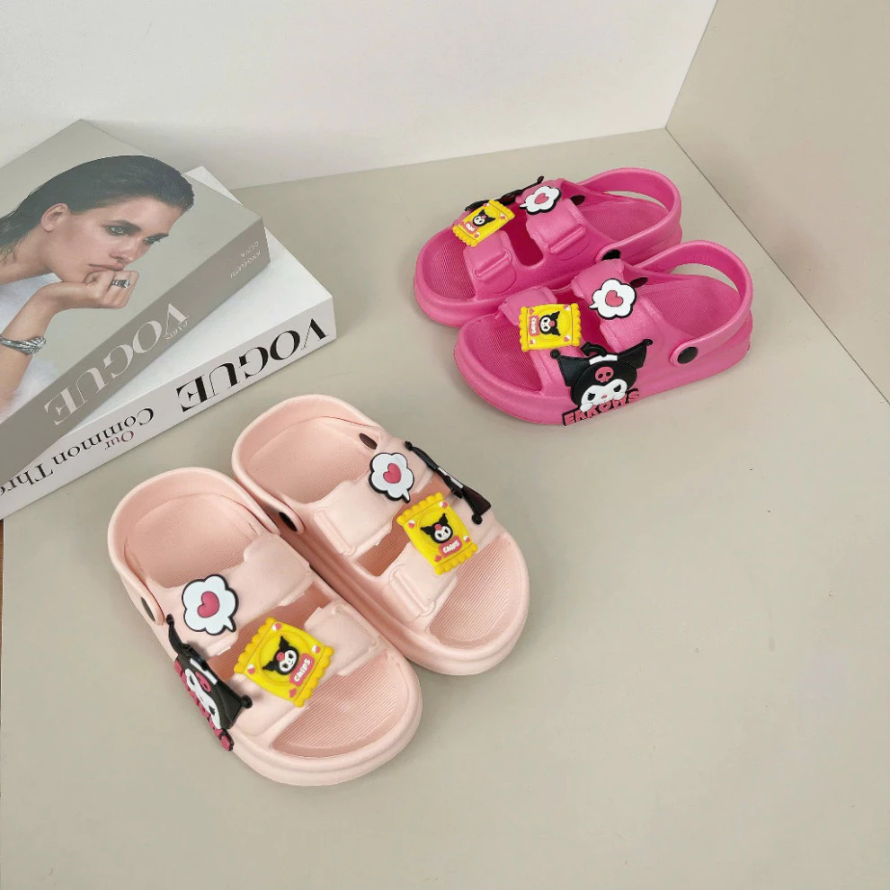 Dép bé gái sandal bọt biển Kuromi chống trơn