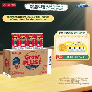 Thùng Sữa Bột Pha Sẵn Nutifood GrowPLUS+ ít đường Suy Dinh Dưỡng - Trên 1 Tuổi - Tăng Cân, Tăng Chiều Cao (48 Hộp x 110m