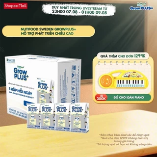 Thùng 24 hộp Sữa Bột Pha Sẵn Nutifood Sweden GrowPLUS+ Cao lớn vượt trội hộp 110 ml