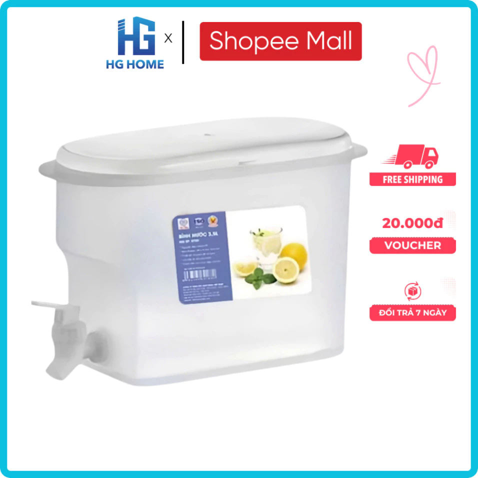 Bình đựng nước có vòi 3.5 lít HGHOME có nắp đậy an toàn, bảo quản, chịu nhiệt tốt
