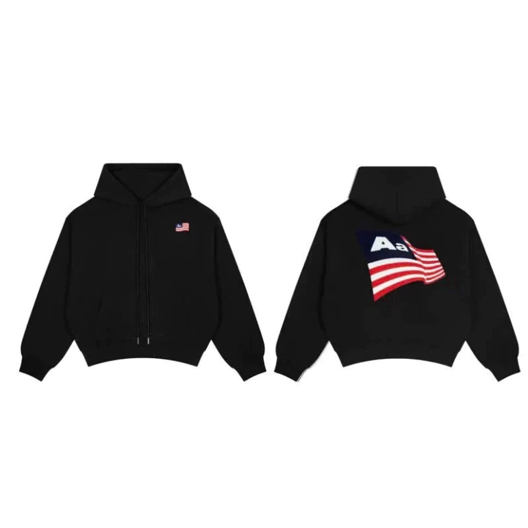 Áo Hoodie Zip Cờ Mỹ thêu xù - Áo Unisex Nam Nữ Chất Nỉ, Thời Trang Local Brand Hót Trend 2023.