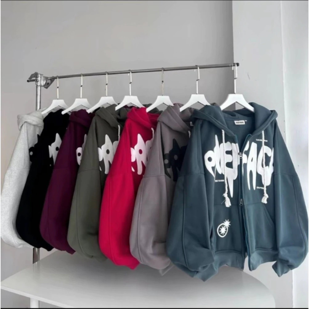 Áo hoodie nỉ unisex phong cách form rộng cho nam nữ, in 3 sao nổi bật, trendy năm 2025.