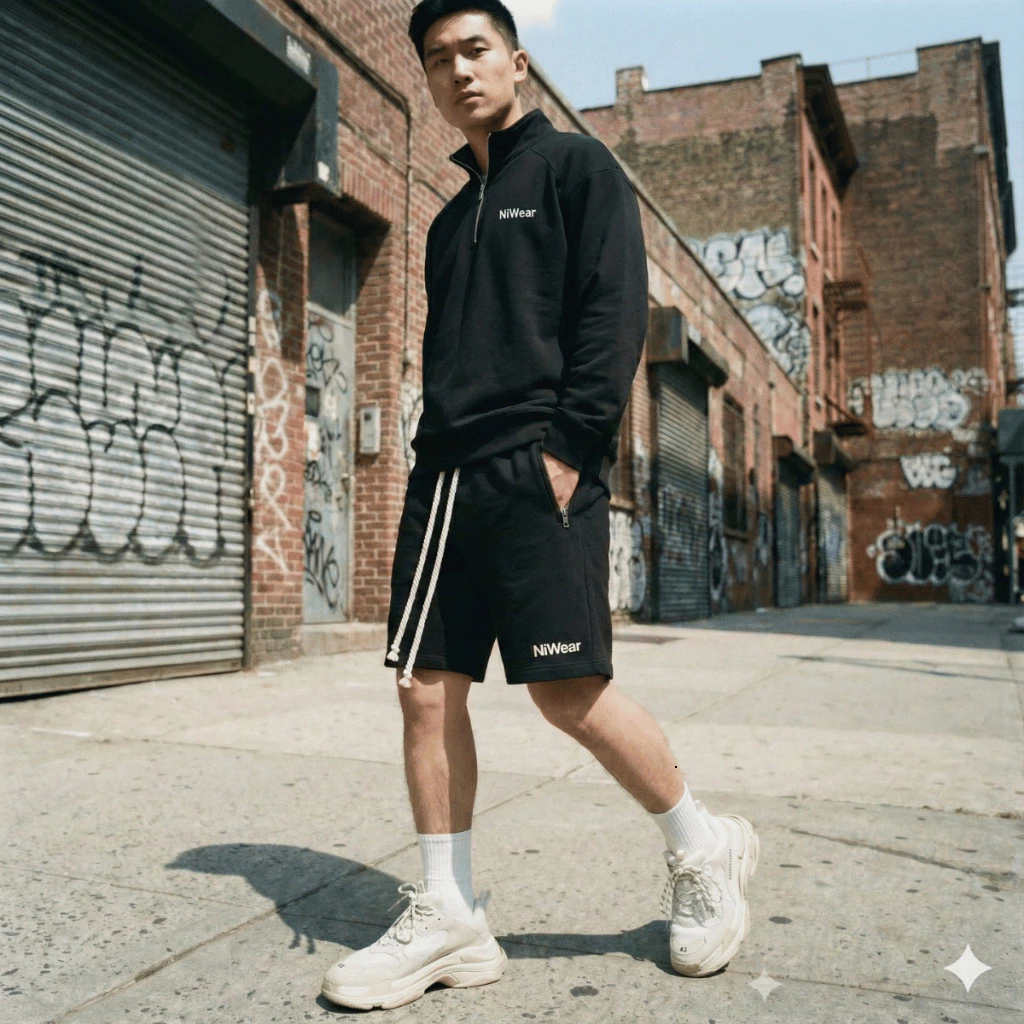 Quần Short Nỉ Nam NiWear Form Rộng - Chất Chân Cua Dày Dặn Chuẩn Boy Hàng QC hottrend 2k6
