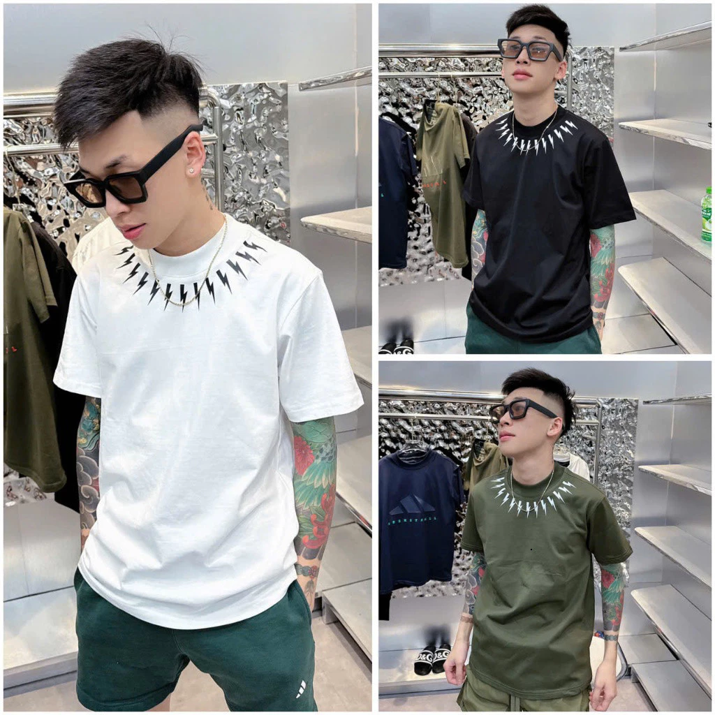 Áo Tia Sét Nam Cotton Co Giãn Thấm Hút Mồ Hôi 3 Màu