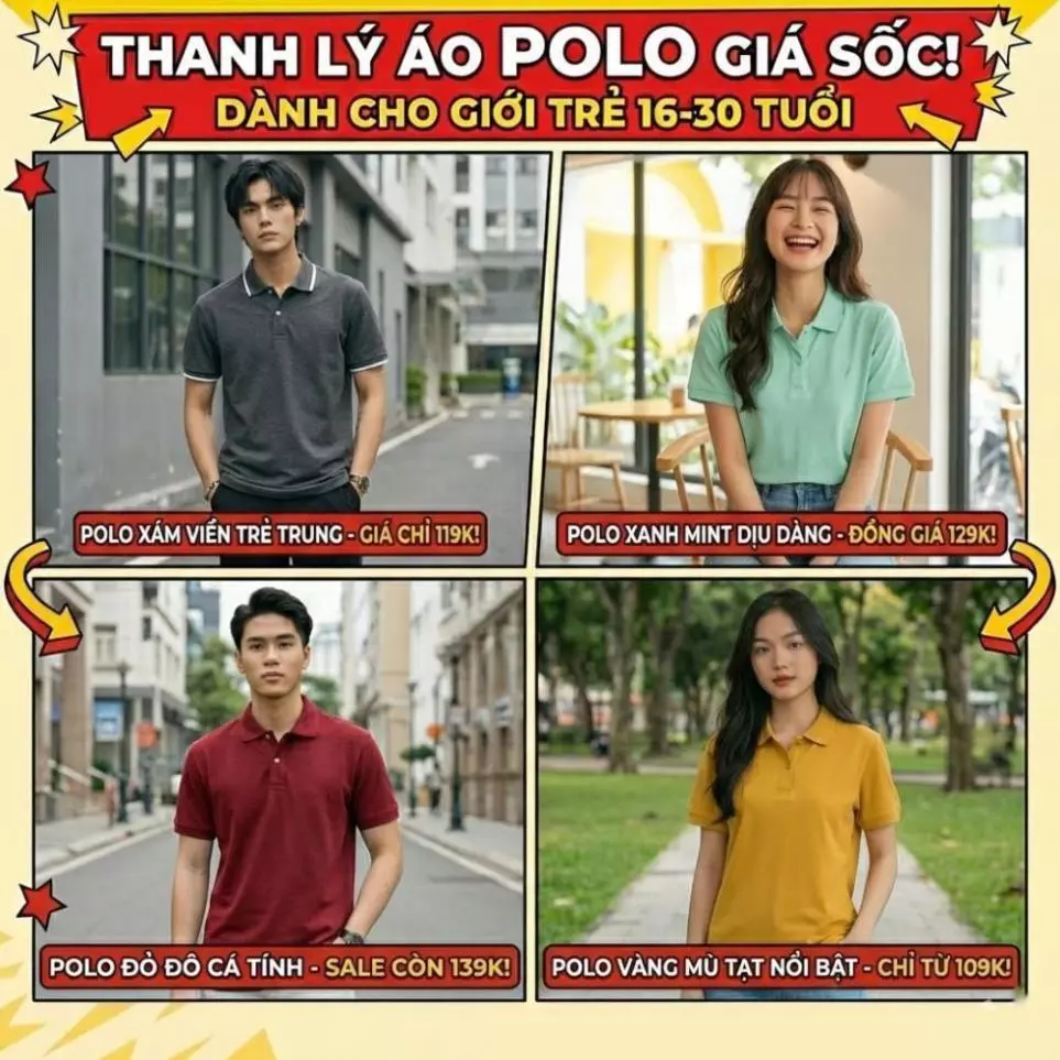 [Thanh Lý Mã S004] Áo Polo Nam Cổ Bẻ Cao Cấp - Áo Thun Polo Vải Cá Sấu Cotton Co Giãn