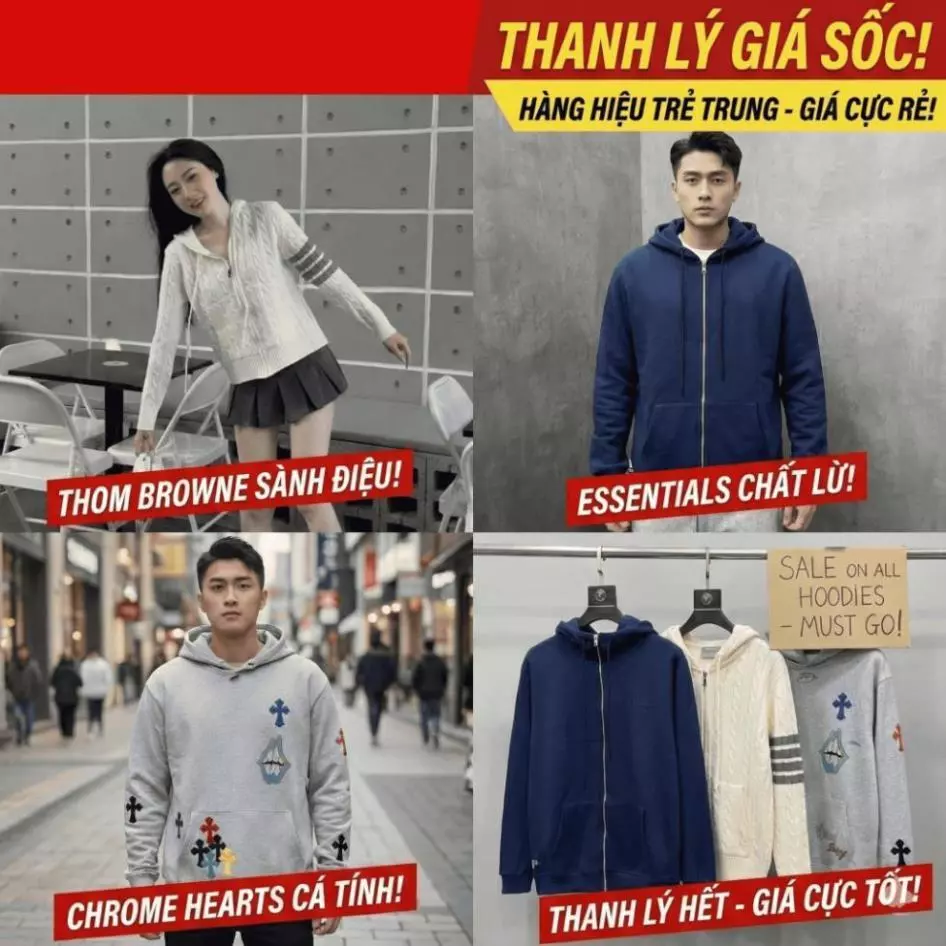 [Thanh lý Mã S004] Áo Hoodie Nỉ Bông Unisex Form Rộng - Áo Khoác Nỉ Có Mũ Dày Dặn Phong Cách Hàn Quốc