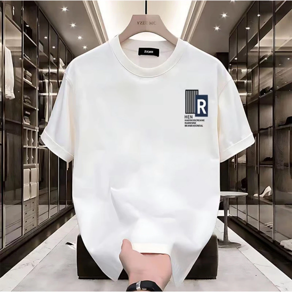 COD Áo Thun tay lỡ unisex - Chữ R- là điểm nhấn, chất cotton, áo cộc tay nam nữ đều mặc Áo Phông Boy Phố