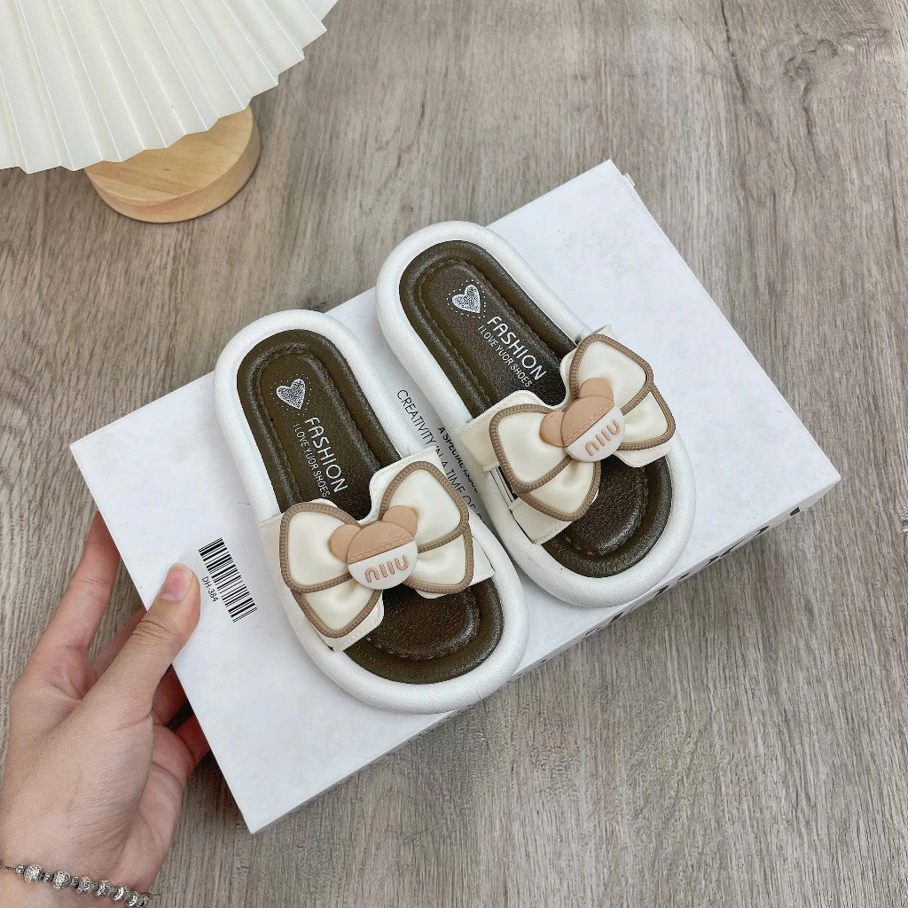 Dép trẻ em thời trang nơ nổi, Dép bé gái mang êm chân chống trơn (806)