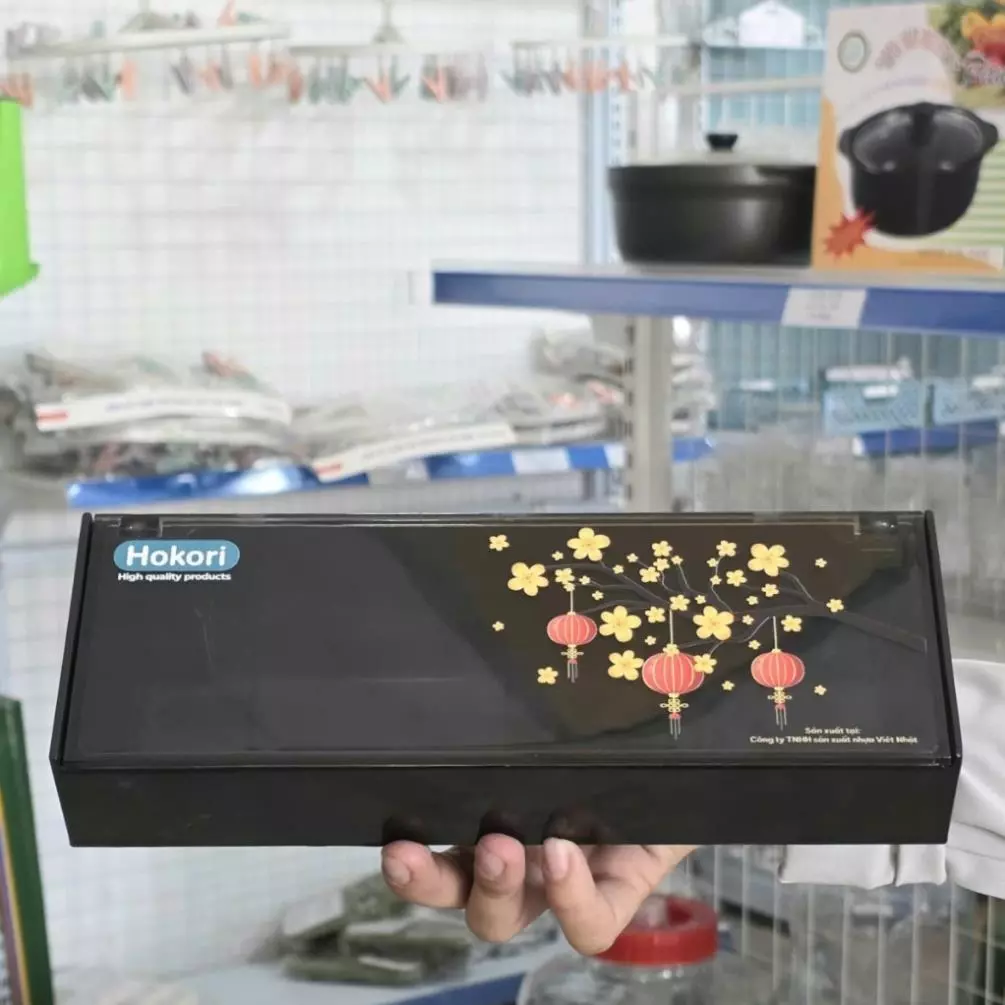 Hộp đựng muỗng đũa HOKORI nhựa VIỆT NHẬT cao cấp - Có nắp đậy trong suốt, để bàn - 6792