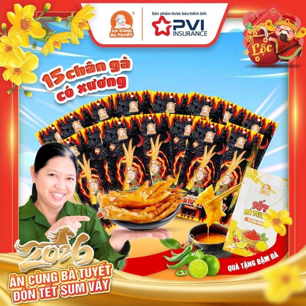 (Tặng 1 gói sốt) COMBO 15 CHÂN GÀ BÀ TUYẾT MIX - ĂN CÙNG BÀ TUYẾT