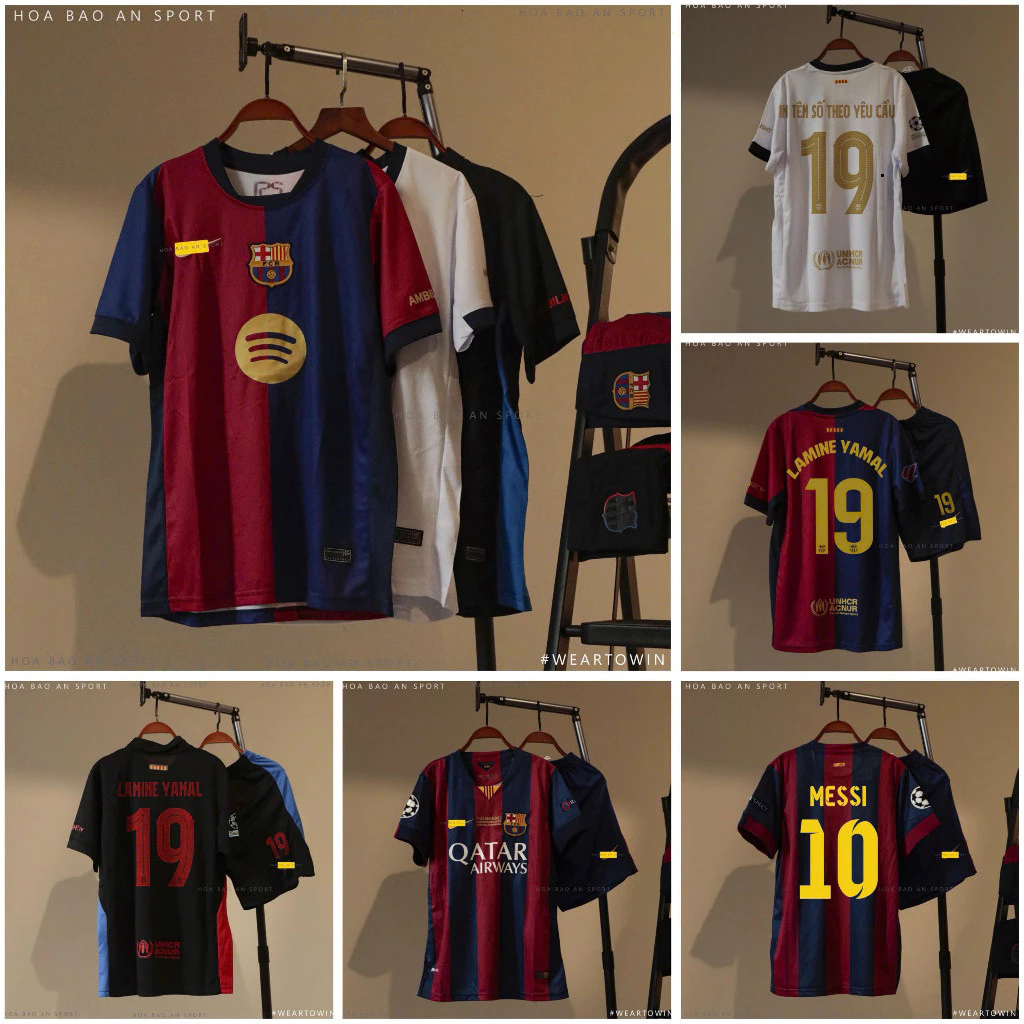 Áo Đấu Barca 2025 Set Bộ Quần Áo Bóng Đá CLB Barcelona Cao Cấp 45-100kg