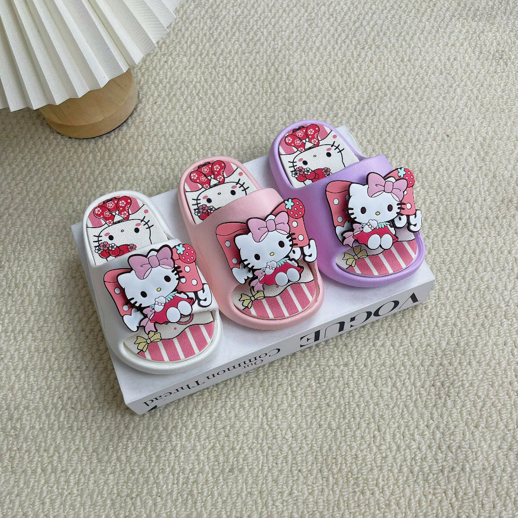 Dép quai ngang cho bé gái hình kitty chất liệu Eva (8011)