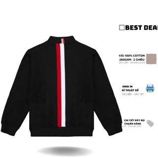 CHÍNH HÃNG Áo khoác Bomber  phối viền lưng lịch sự nam nữ mới nhất Áo khoác  phối viền vải nỉ cao cấp