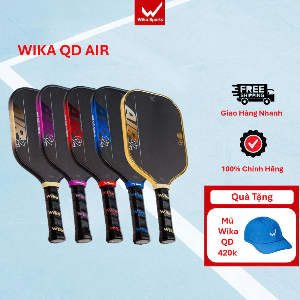 Vợt Pickleball Wika Quang Dương Air Chính Hãng, Mặt Vợt Bám Bóng Giúp Kiểm Soát và Xoáy Bóng Tốt