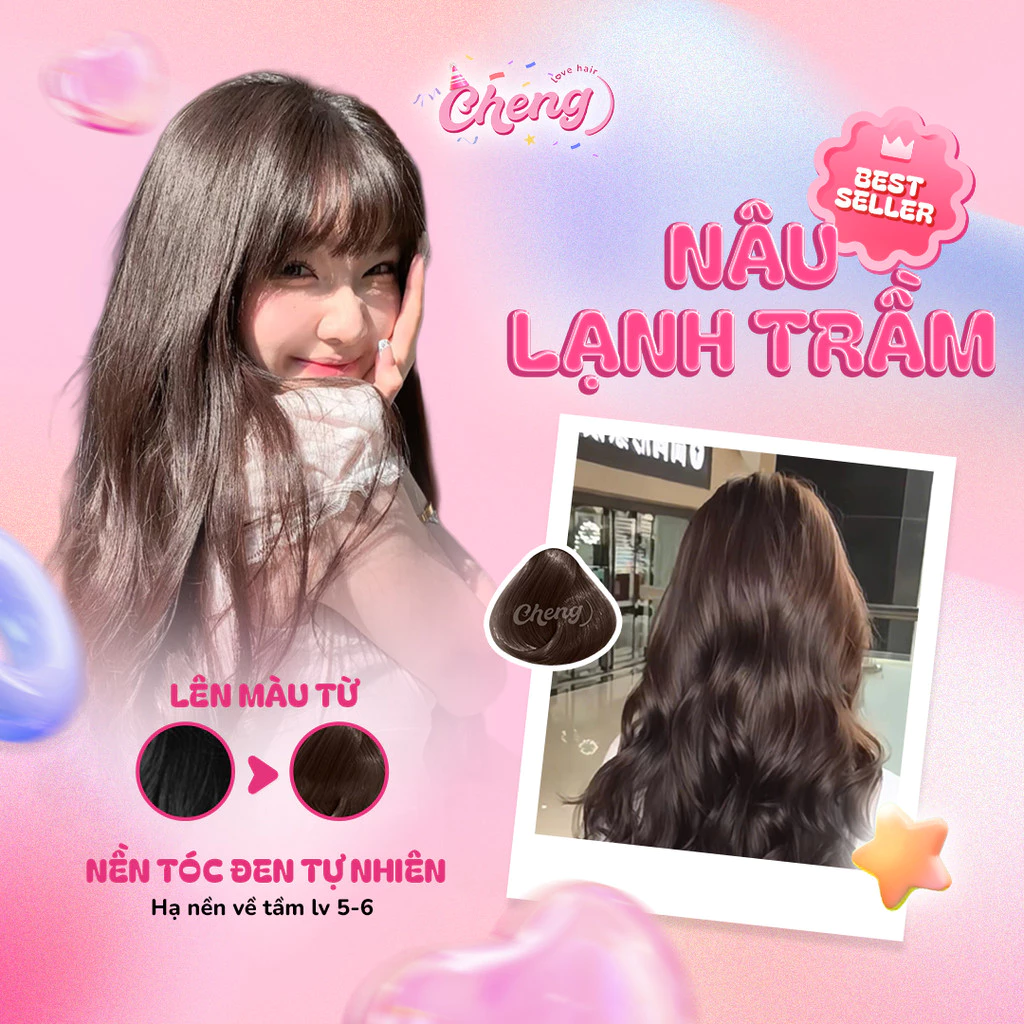 Thuốc Nhuộm Tóc Màu NÂU LẠNH TRẦM Không Tẩy | Chenglovehair, Chenglovehairs