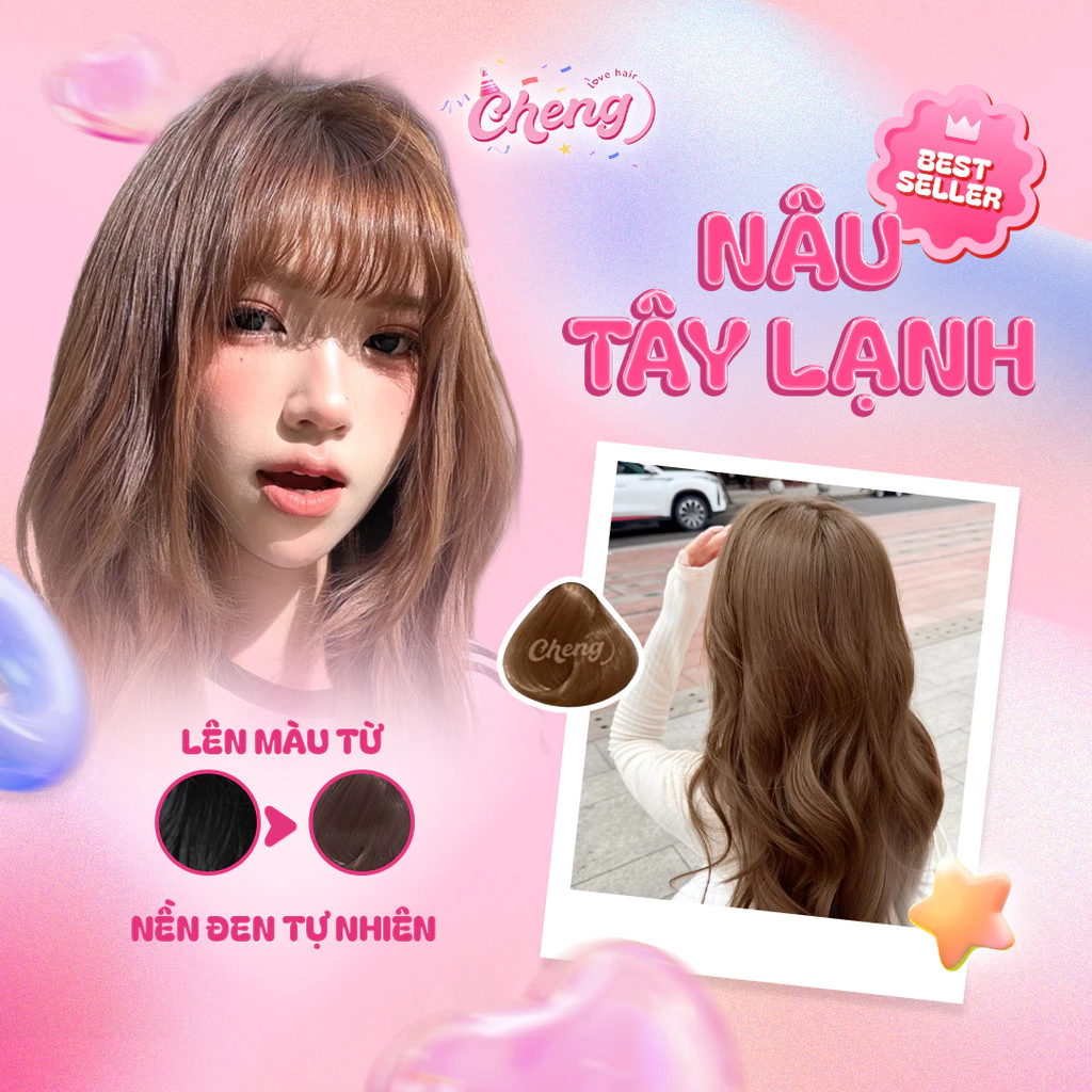 Thuốc Nhuộm Tóc Màu NÂU TÂY LẠNH Không Tẩy | Chenglovehair, Chenglovehairs