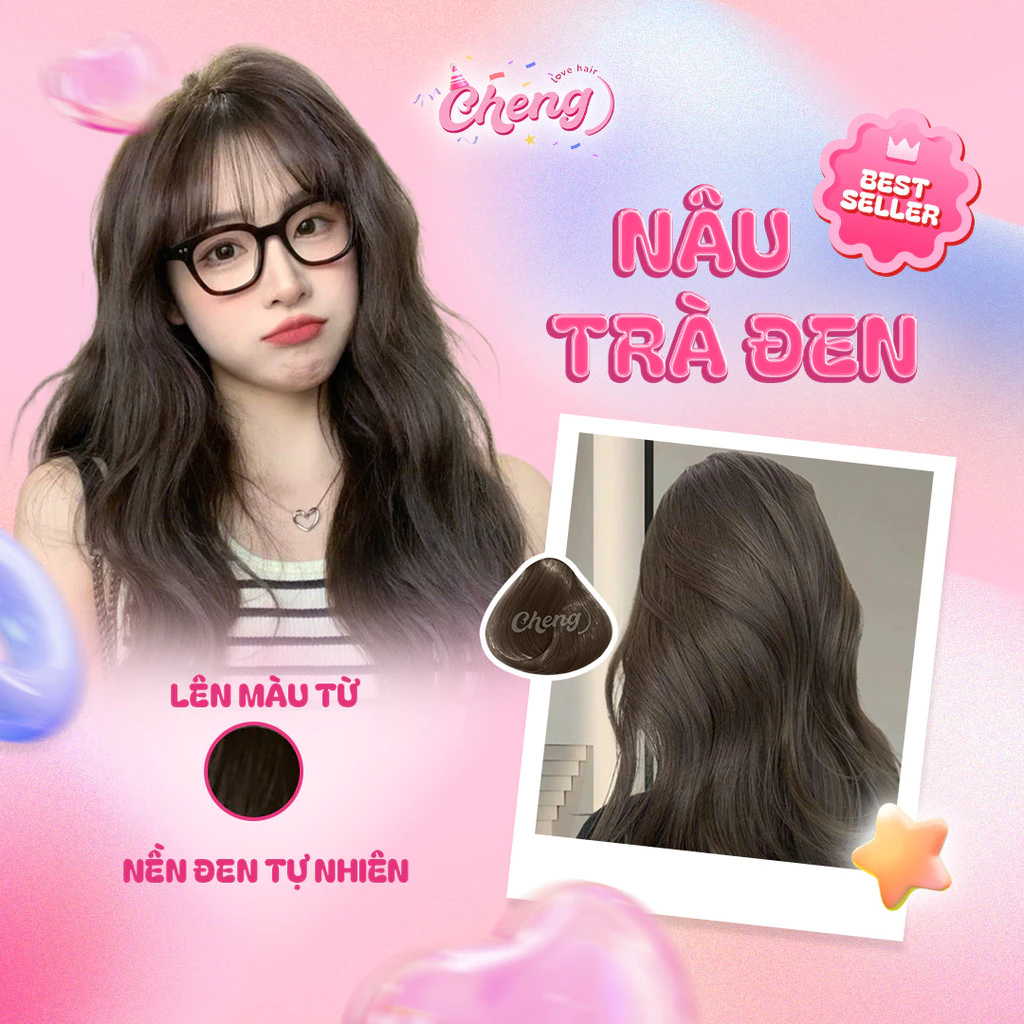 Thuốc Nhuộm Tóc Màu NÂU TRÀ ĐEN Không Tẩy | Chenglovehair, Chenglovehairs