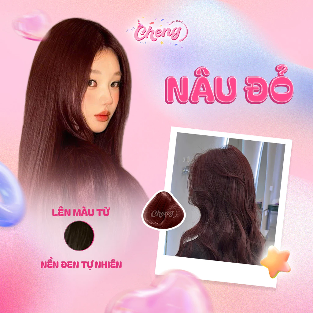 Thuốc Nhuộm Tóc Màu NÂU ĐỎ Không Tẩy | Chenglovehair, Chenglovehairs