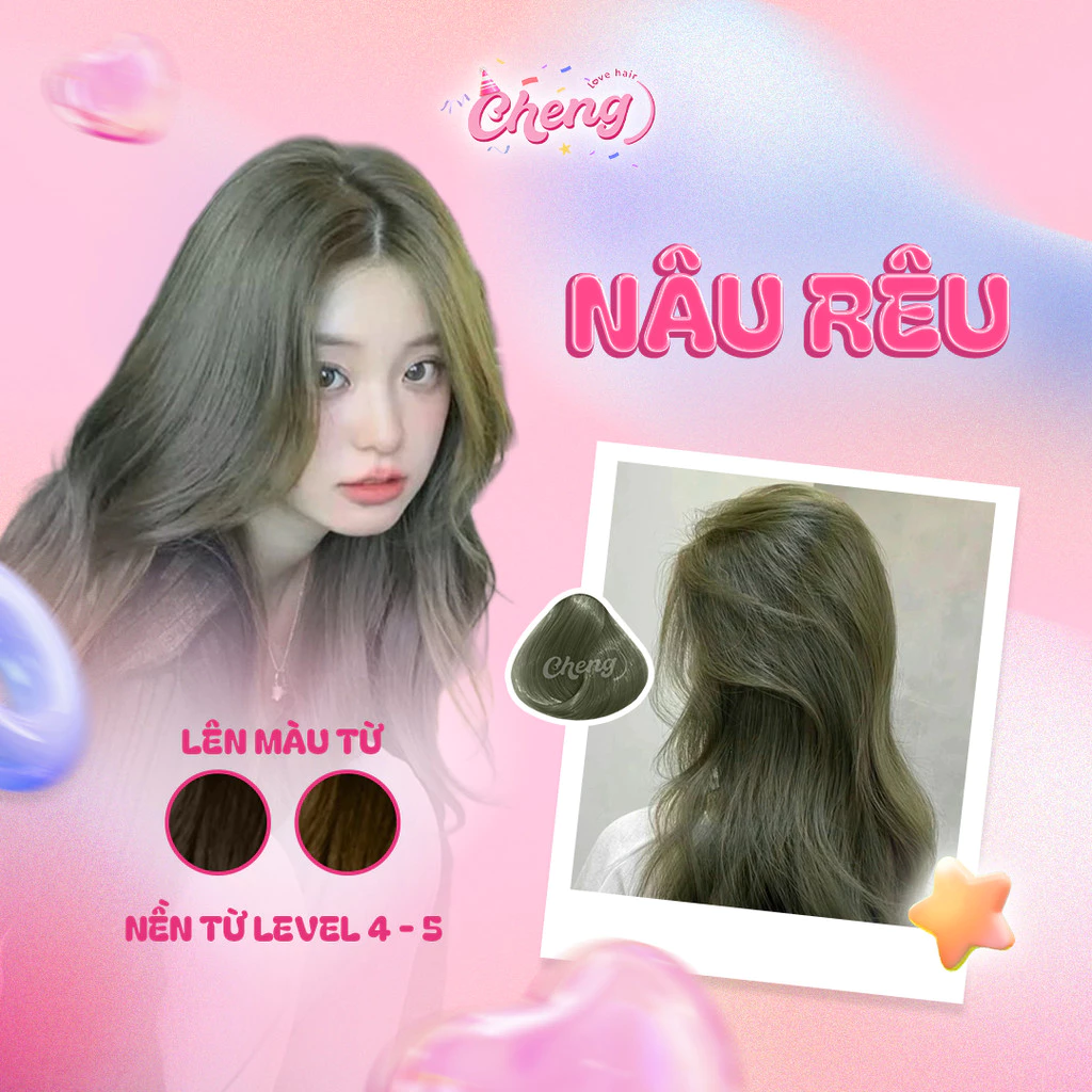 Thuốc Nhuộm Tóc Màu NÂU RÊU Không Tẩy | Chenglovehair, Chenglovehairs