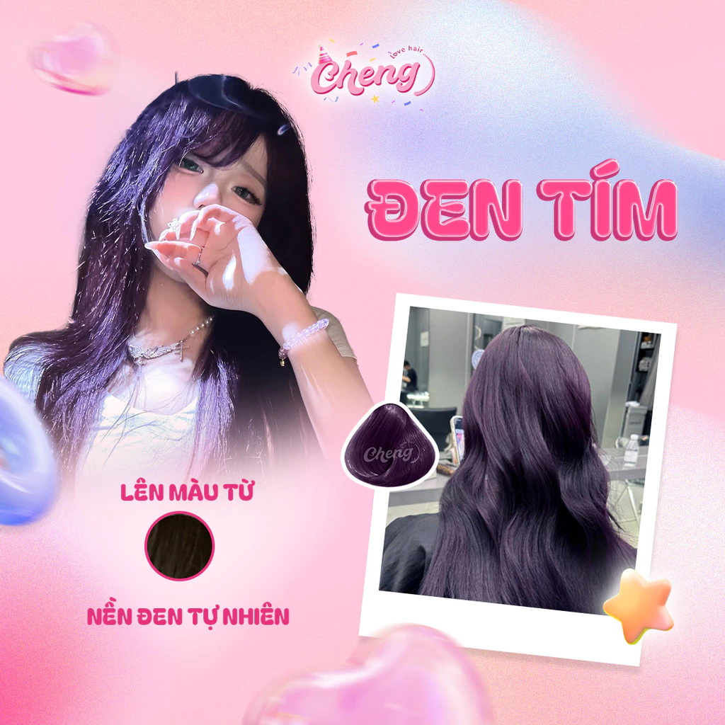 Thuốc Nhuộm Tóc Màu TÍM ĐEN Không Tẩy | Chenglovehair, Chenglovehairs