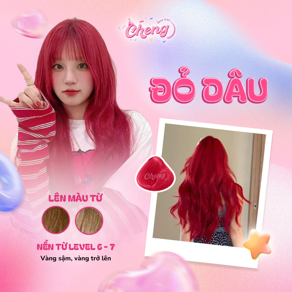 Thuốc Nhuộm Tóc Màu ĐỎ DÂU Không Tẩy | Chenglovehair, Chenglovehairs